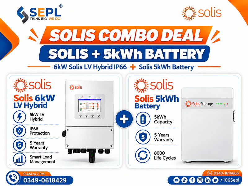 Solis 6kw Inverter & Solis 5Kwh Batteries Combo Deal